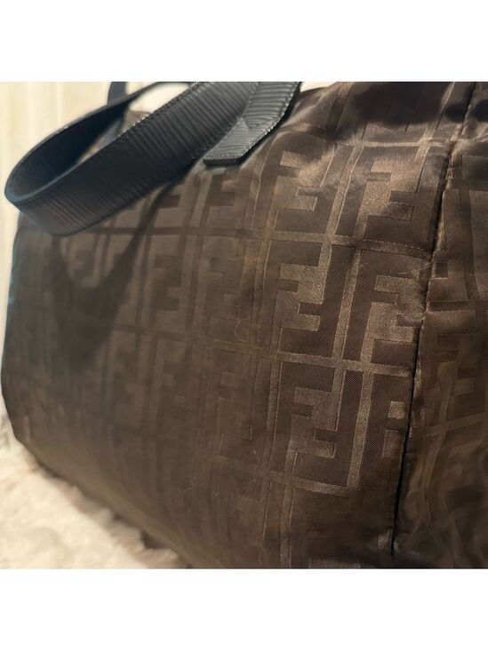 Fendi Handbags - FENDI FF ZUCCA NYLON LEATHER MONOGRAM TRAVEL BAG TOTE PURSE UNISEX